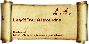 Legény Alexandra névjegykártya
