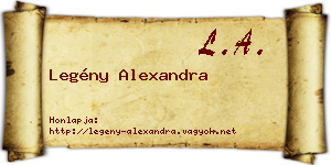 Legény Alexandra névjegykártya
